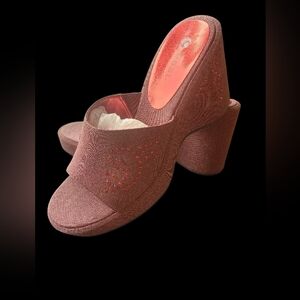 Chunky Cloud 9  Vintage Red 90s Platform Rhinestone Wedge Sandal  10 M